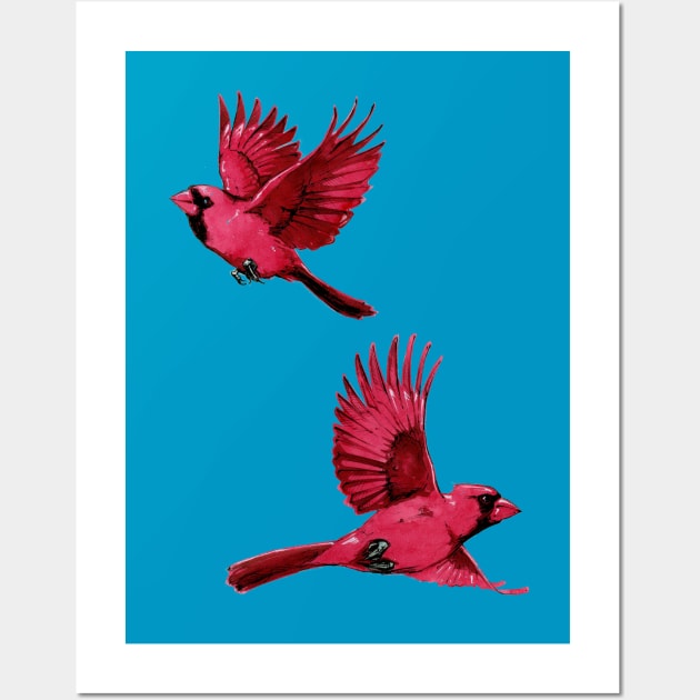 Watercolor Cardinal 2 Wall Art by A.E. Kieren Illustration